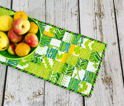 Handmade Patchwork Table Runner - Fresh Green