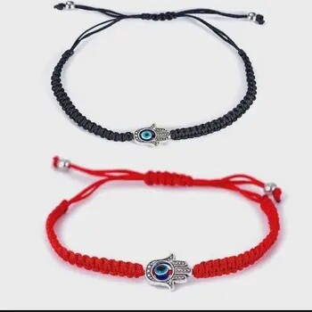 Evil Eye Black String Bracelet