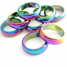 Rainbow Hematite Magnetic Healing Ring - 6mm Band, Sizes 5-14, Men's & Women's 8 thumbnail image