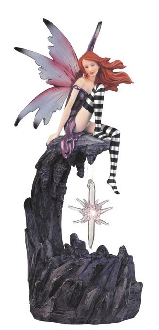 Fairy Sitting on Tree with LED Star