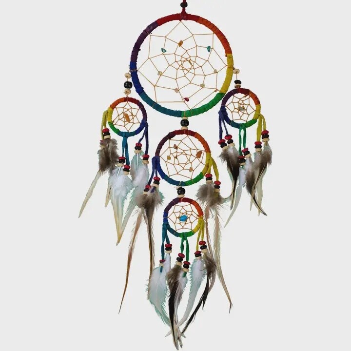 Rainbow Leather Dreamcatcher
