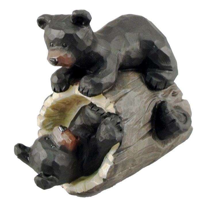 Bears Playing on Log