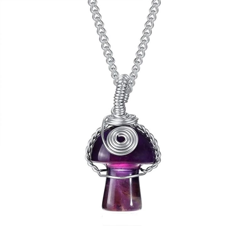 Amethyst Mushroom Necklace