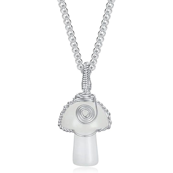 Clear Quartz Mushroom Necklace