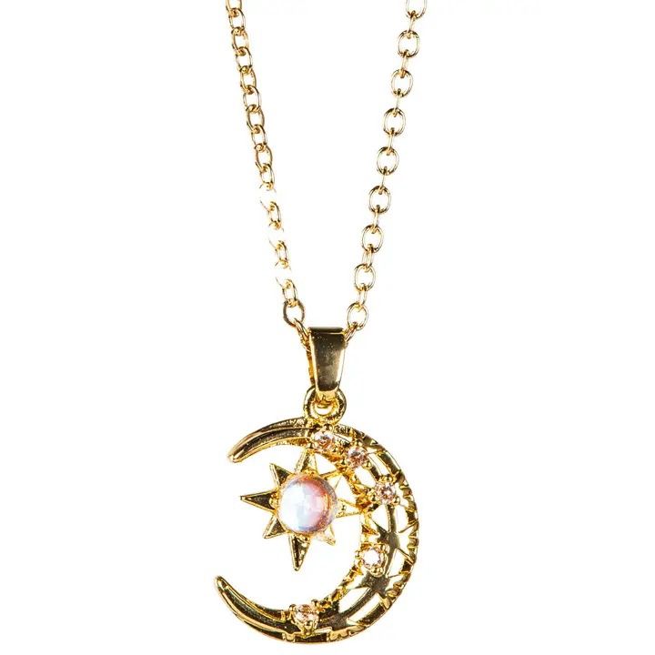 Moon &amp; Sun Gold Necklace