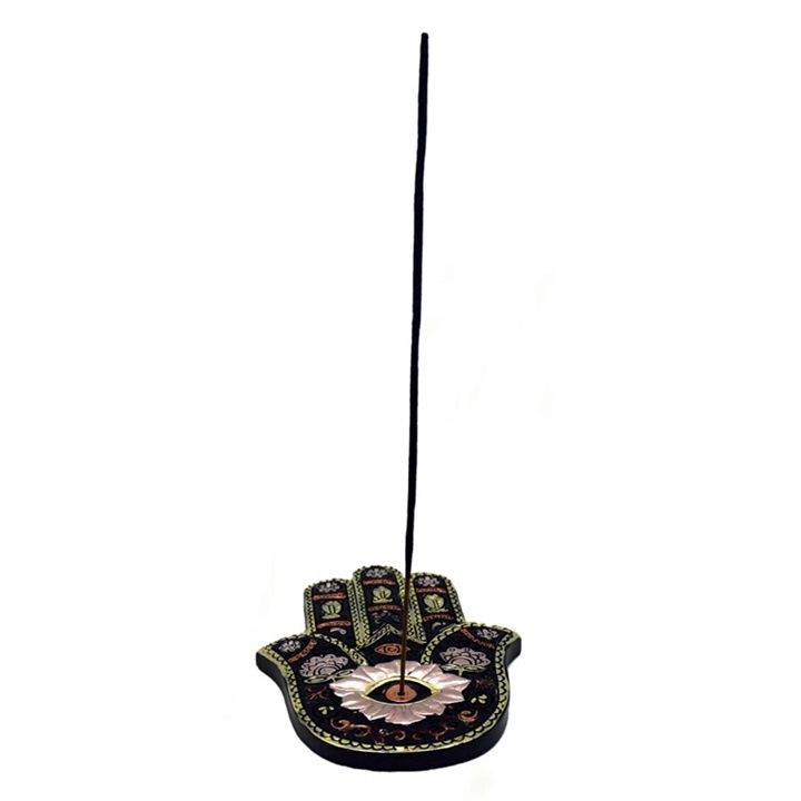 Hamsa Hand Black/Gold Flat Burner