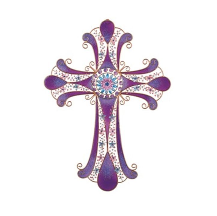 Cross Copper Gem Purple