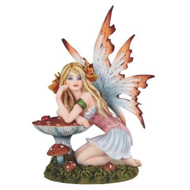 Fairy Brown Leaning on a Mushroom