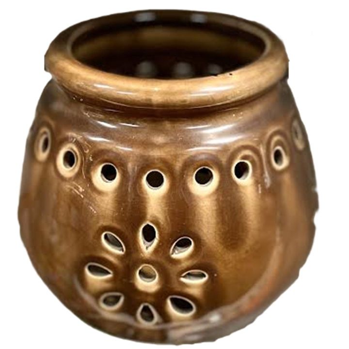 Stoneware Lantern Brown z