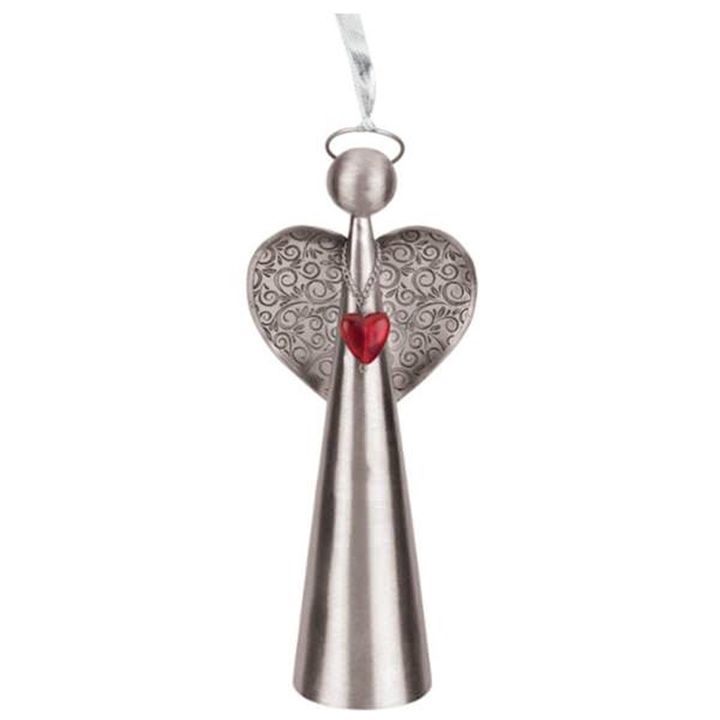 Angle Brushed Silver w/Red Heart z