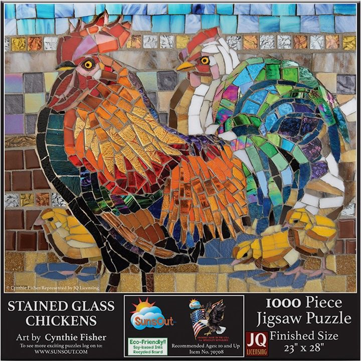 Stained Glass Chickens