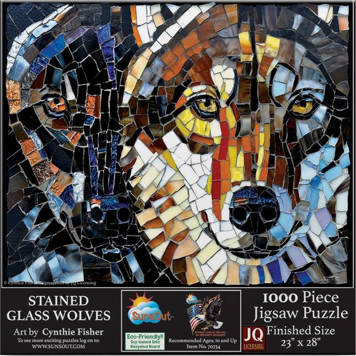 Stained Glass Wolves