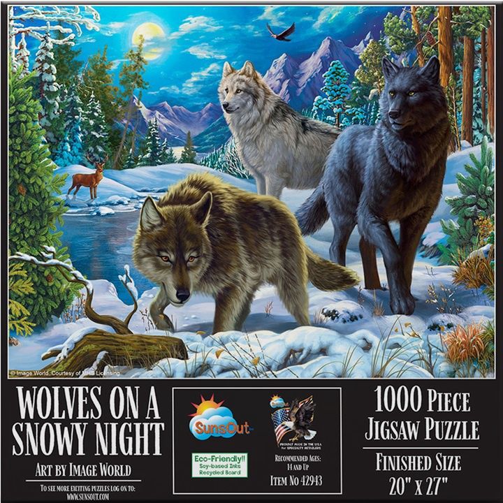 Wolves on a Snowy Night