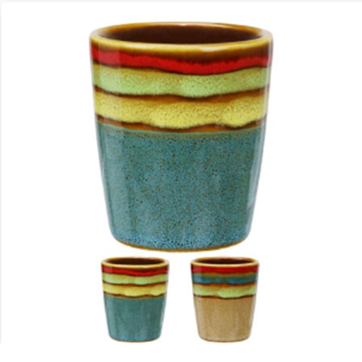 Multi Strip Ceramic Shot Glass