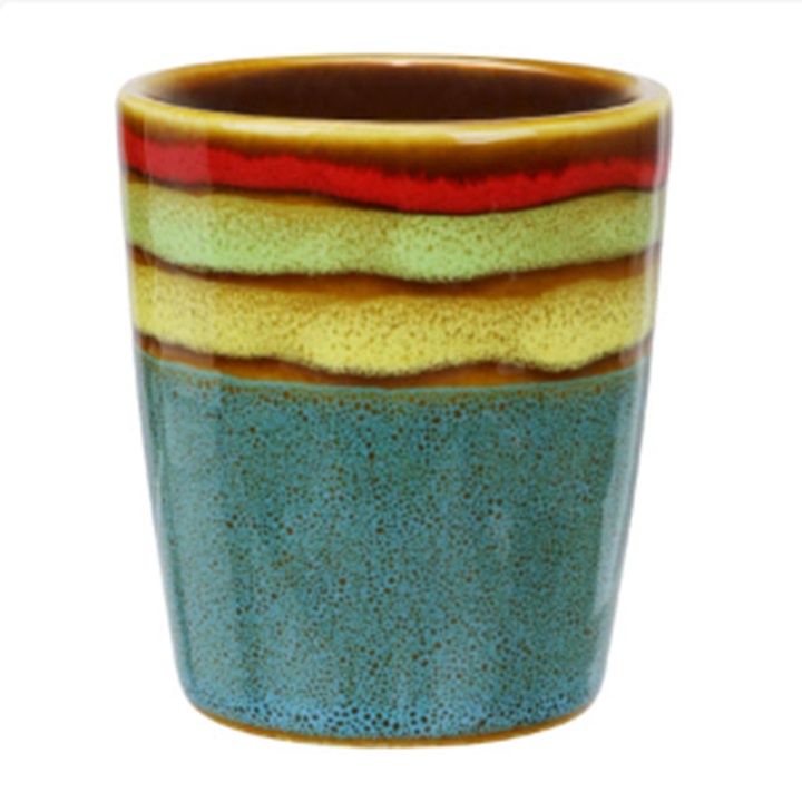 Shot Glass Multi Strip Ceramic, Color: Blue