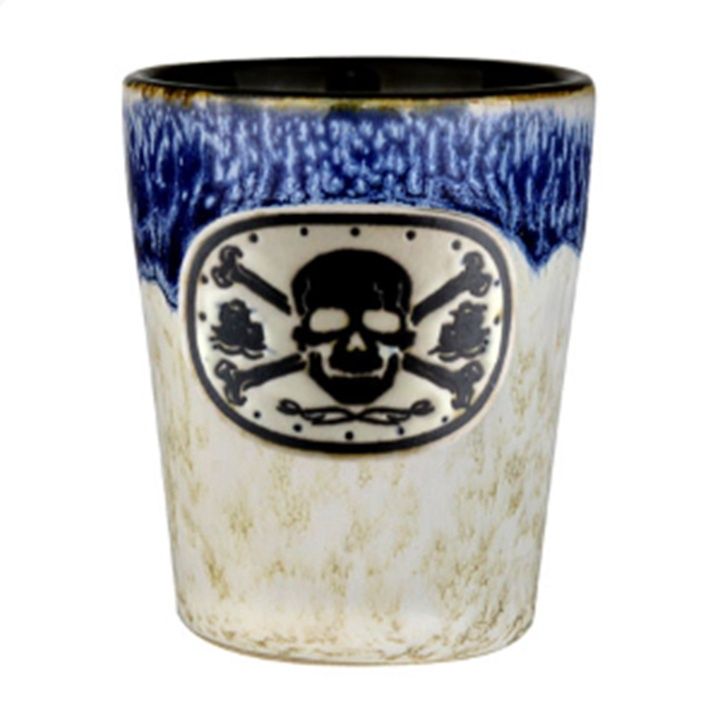 Shot Glass Pirate Ceramic, Color: Blue