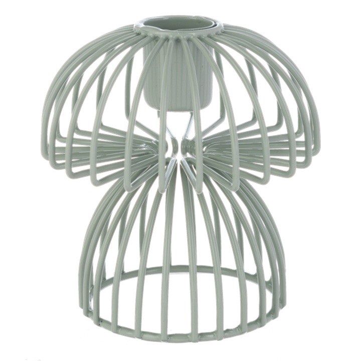 Taper Holder Wire Mushroom, Color: Green