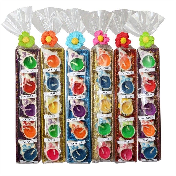 Elephant Candles In Fabric Tray