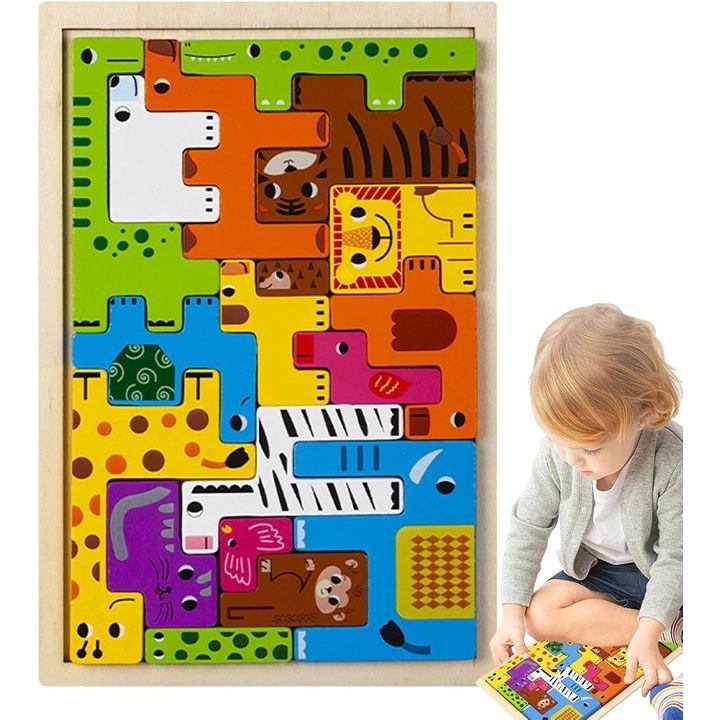 Colorful Wooden Animal Puzzle