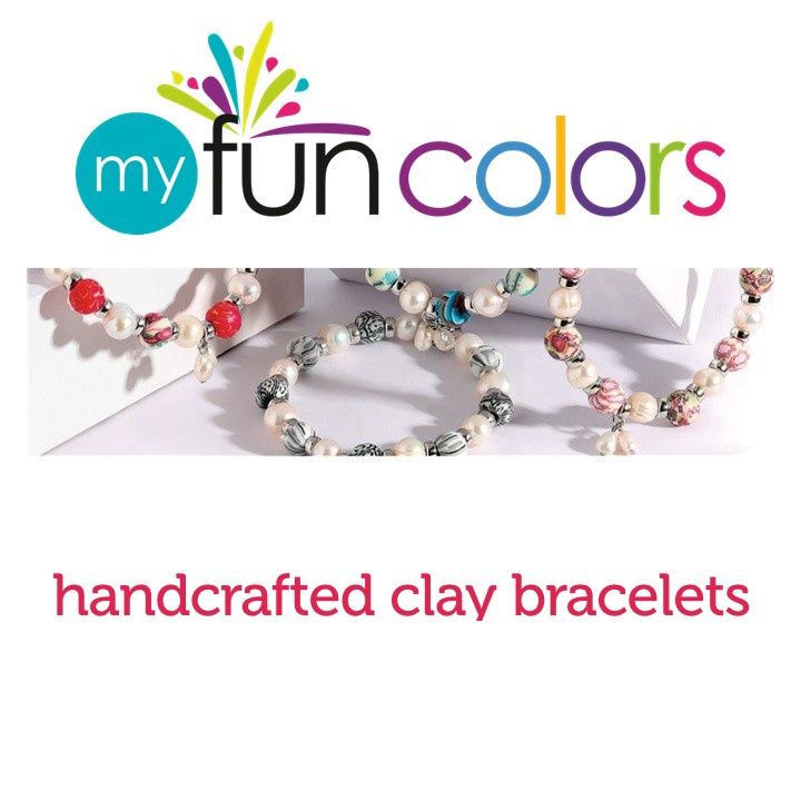 Clay Beaded Bracelet with Silver Spacers