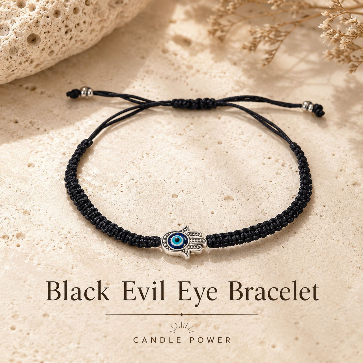 Evil Eye Black String Bracelet