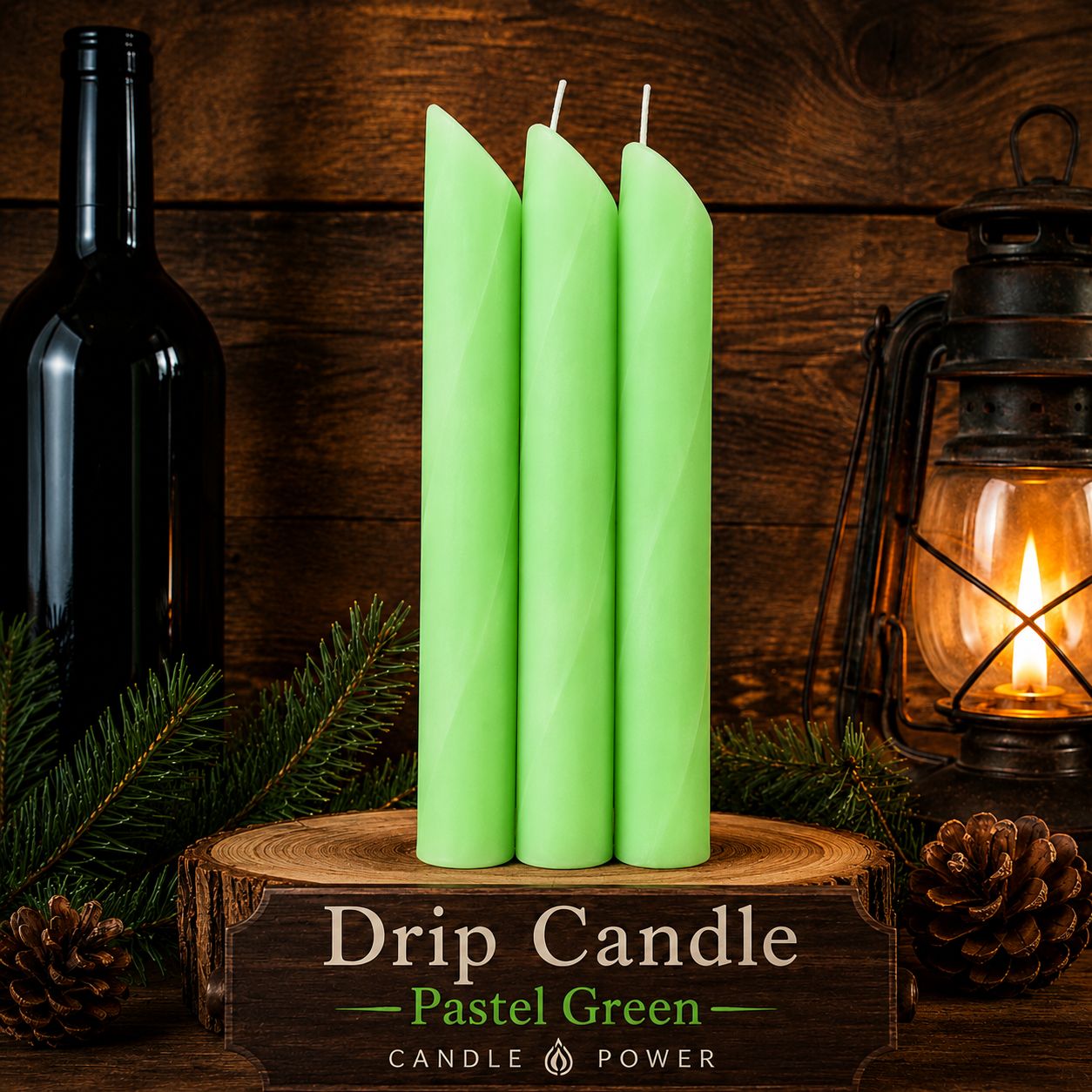 Drip Candle Green Pastel