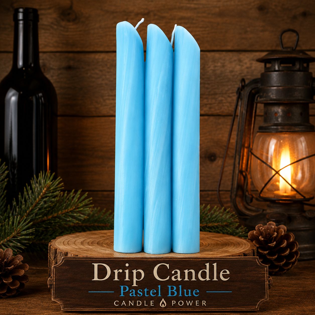 Drip Candle Blue Pastel