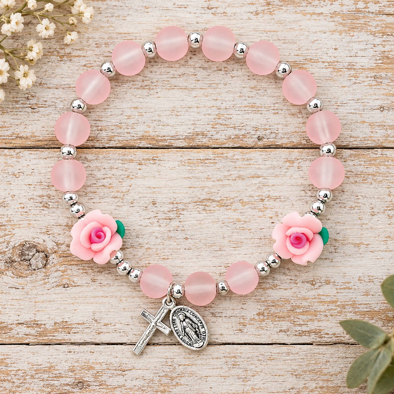 Pink Rosery Braclet