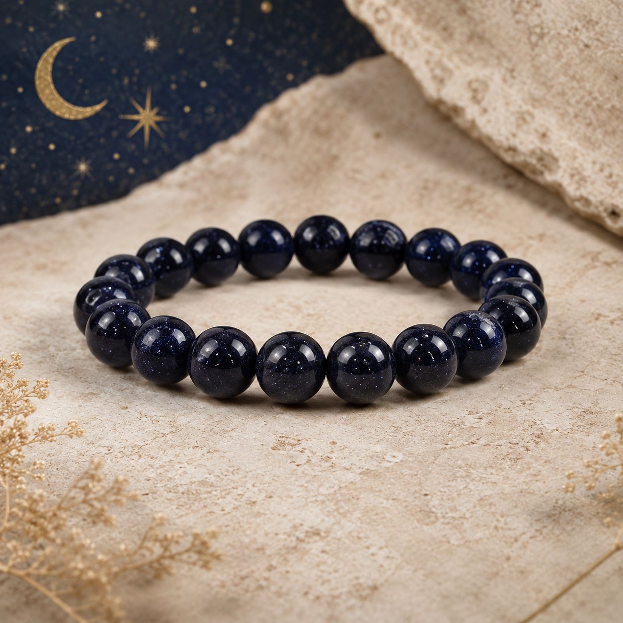 Blue Gold Stone Bracelet