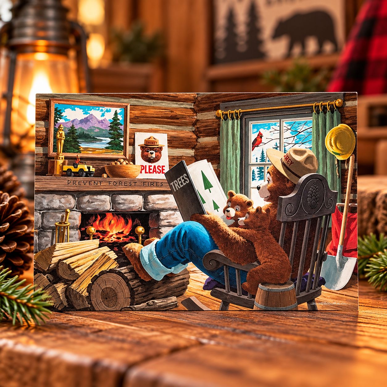 PC Smokey Bear Reading to Cubs