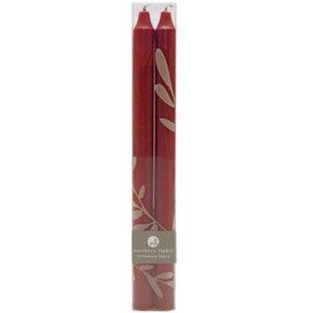 Twelve-Inch Taper Non Drip Candles, Color: Crimson