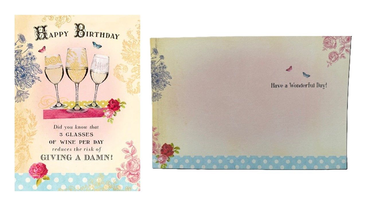 Birthday Card, Name: 3 Glasses