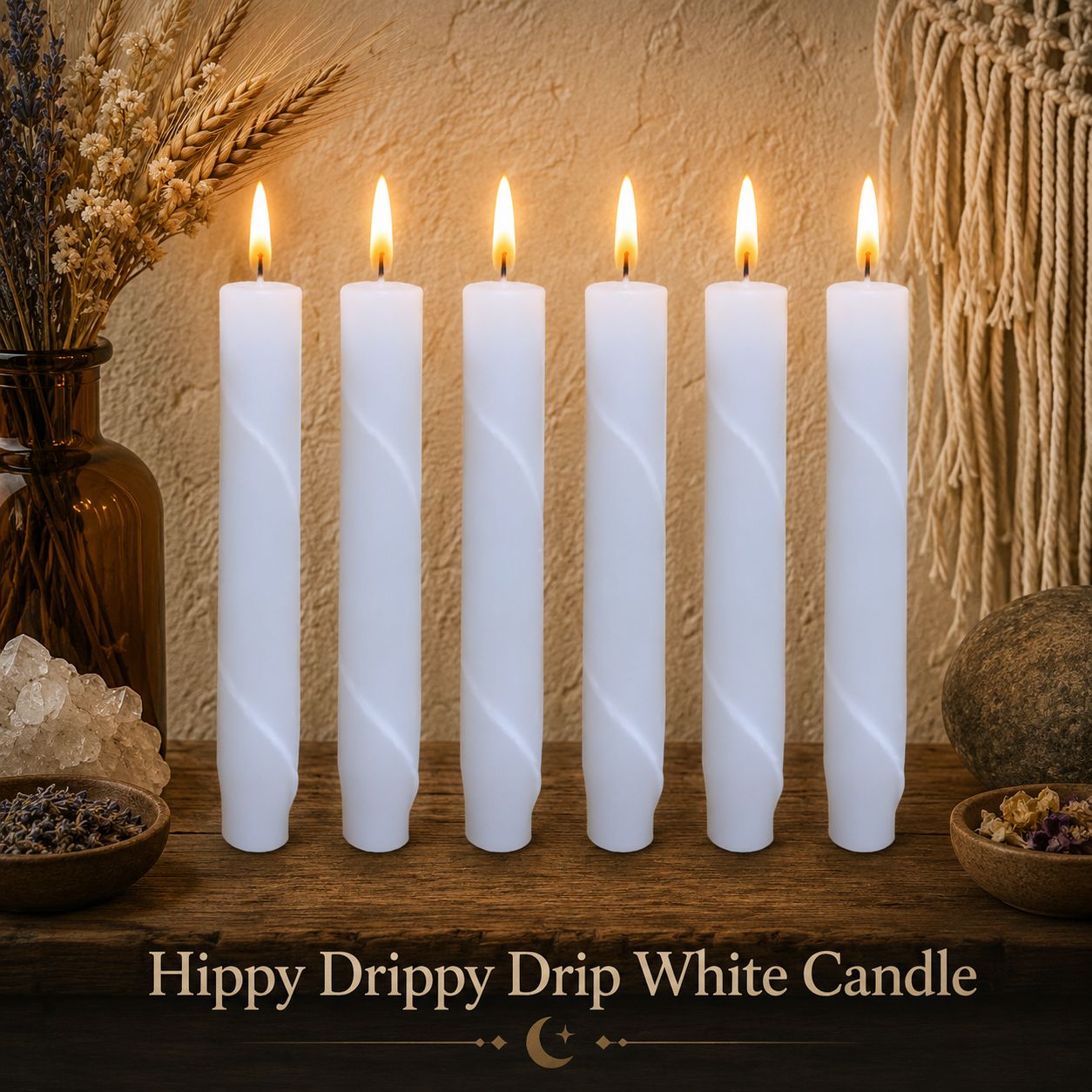 Hippy Drippy Drip White Candle
