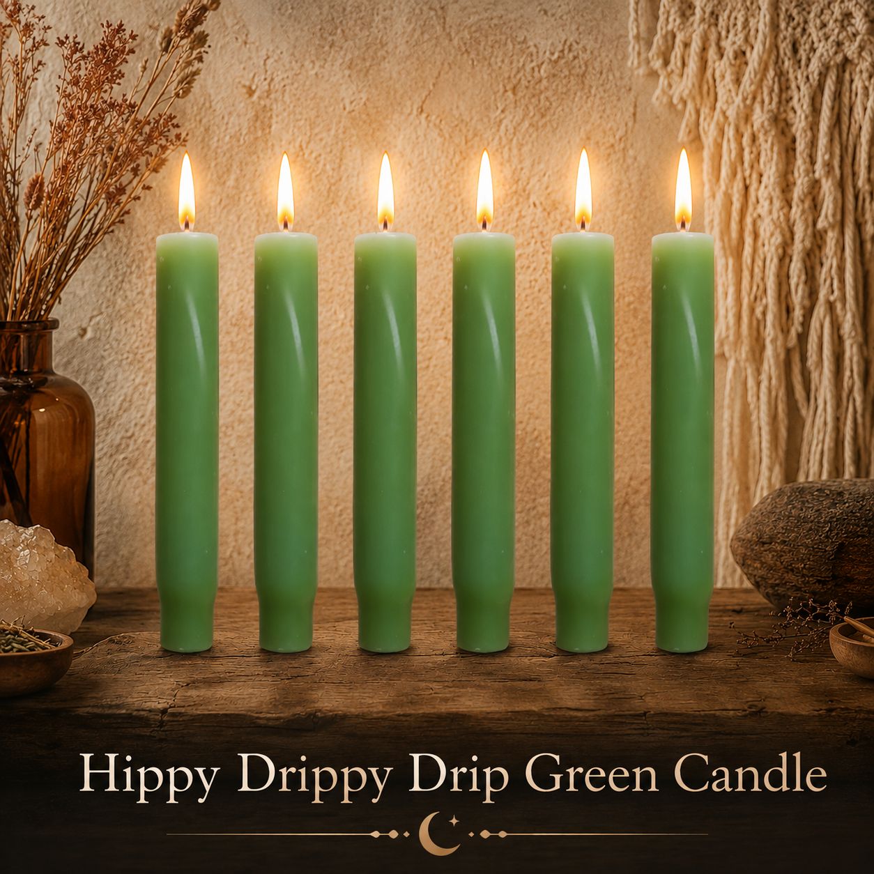 Hippy Drippy Drip Green Candle