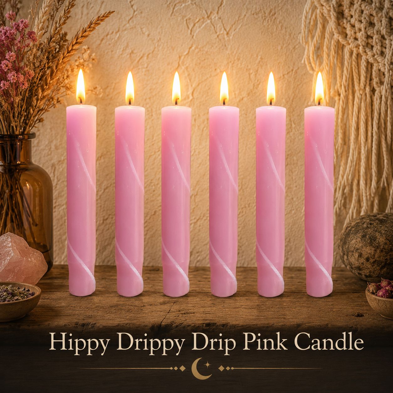 Hippy Drippy Drip Pink Candle