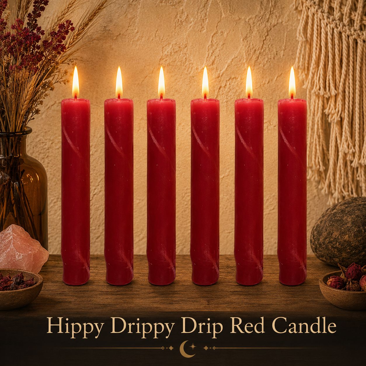 Hippy Drippy Drip Red Candle