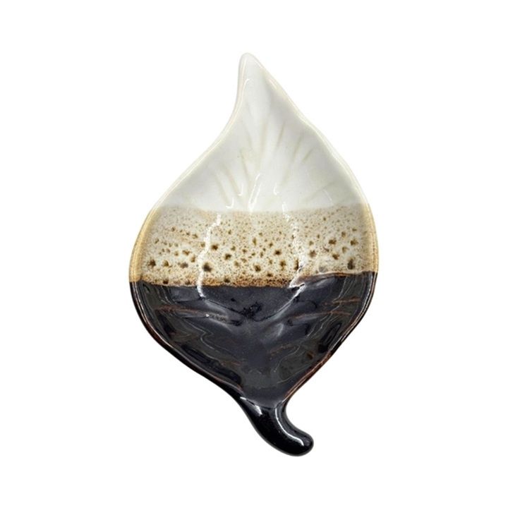 Trinket Dish Ash Leaf, Color: Brown White