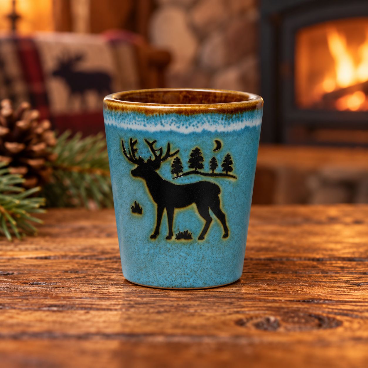 Shot Glass Deer, Color: Blue