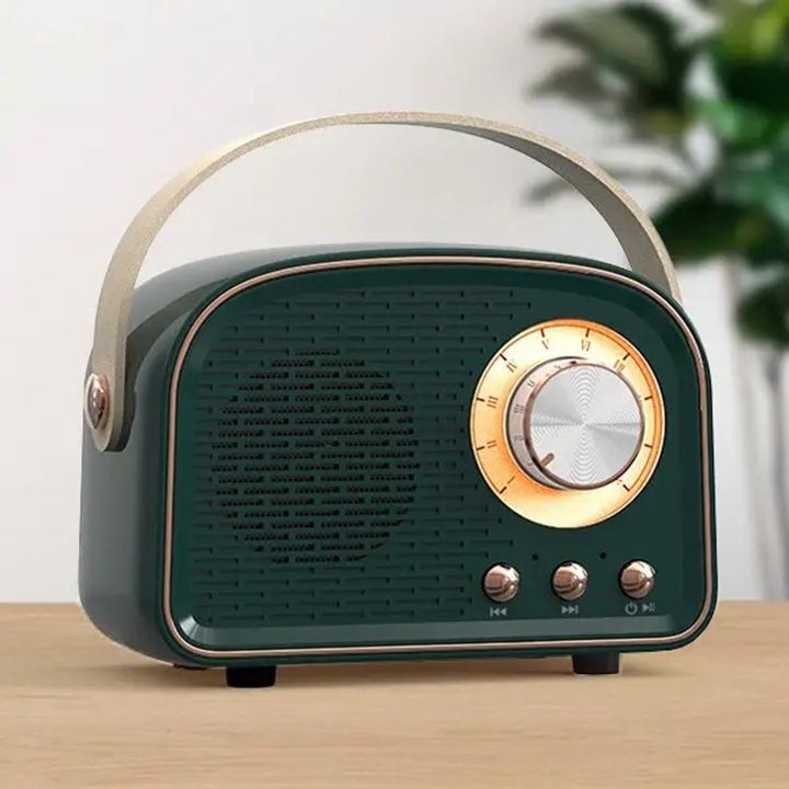 DW21 Mini Retro Fm Radio &amp; Bluetooth, Color: Dk Green