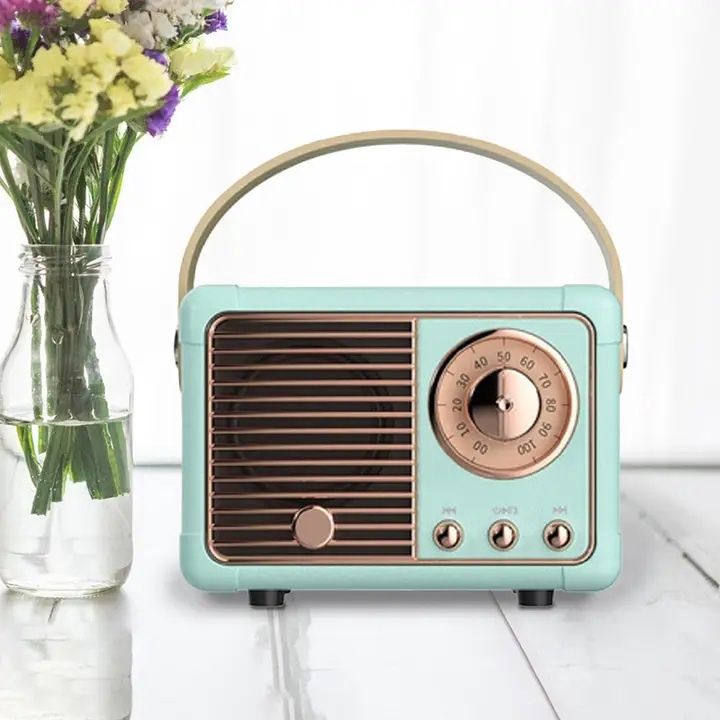 HM11 Mini Retro Fm Radio &amp; Bluetooth, Color: Bluemint