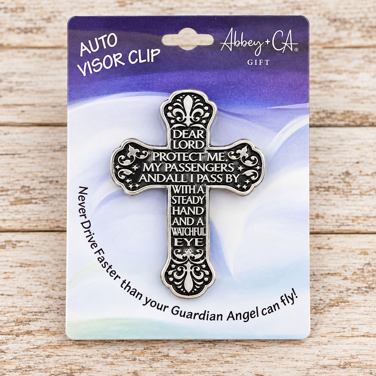 Motorist Prayer Cross Visor Clip