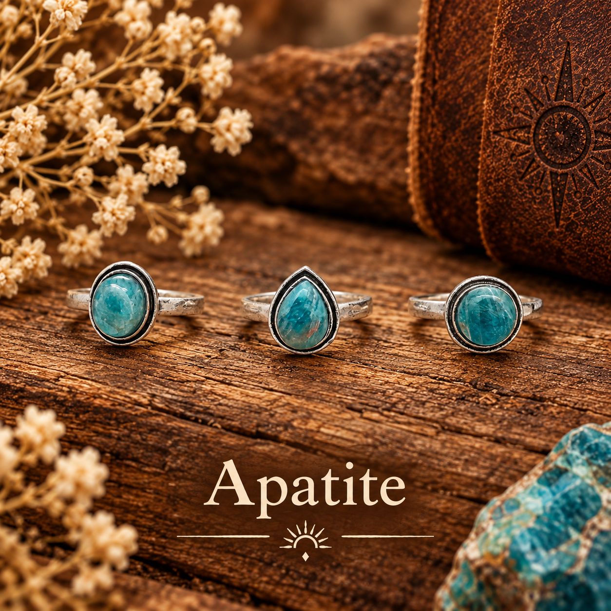 Kashi Semiprecious Small Stone Ring z, Stone: Apatite
