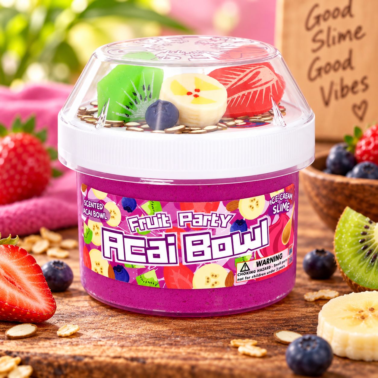 Acai Bowl Fruit Party - Ice-Cream Textured Slime