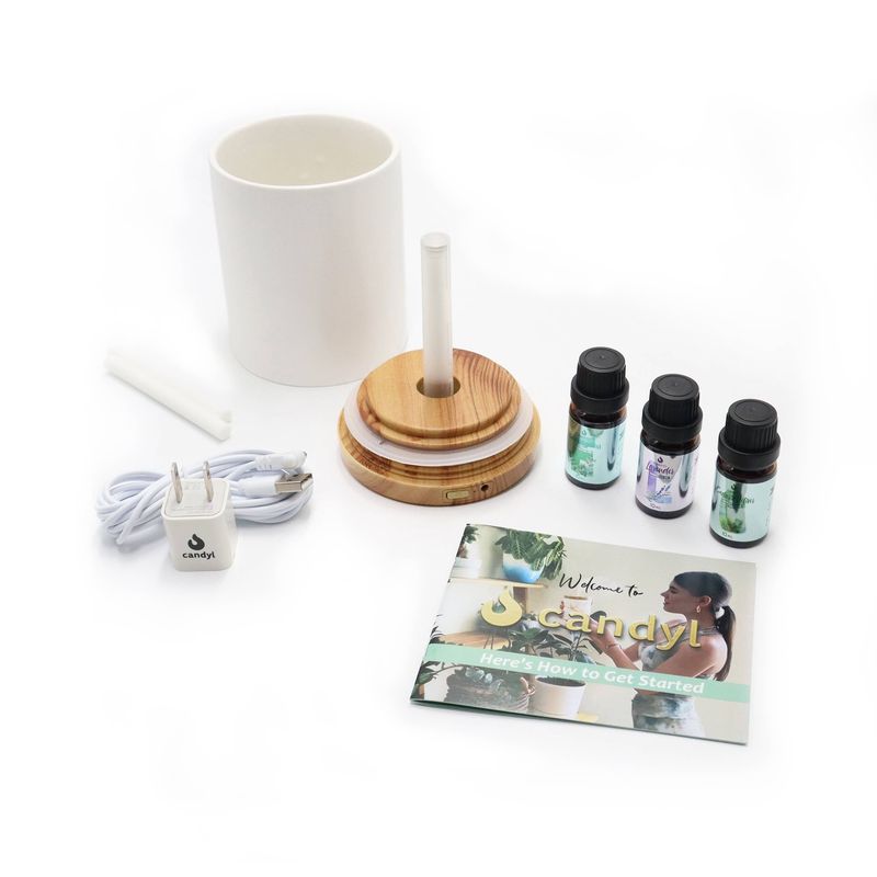 Candle Diffuser Starter Set with 3 Essential Oils