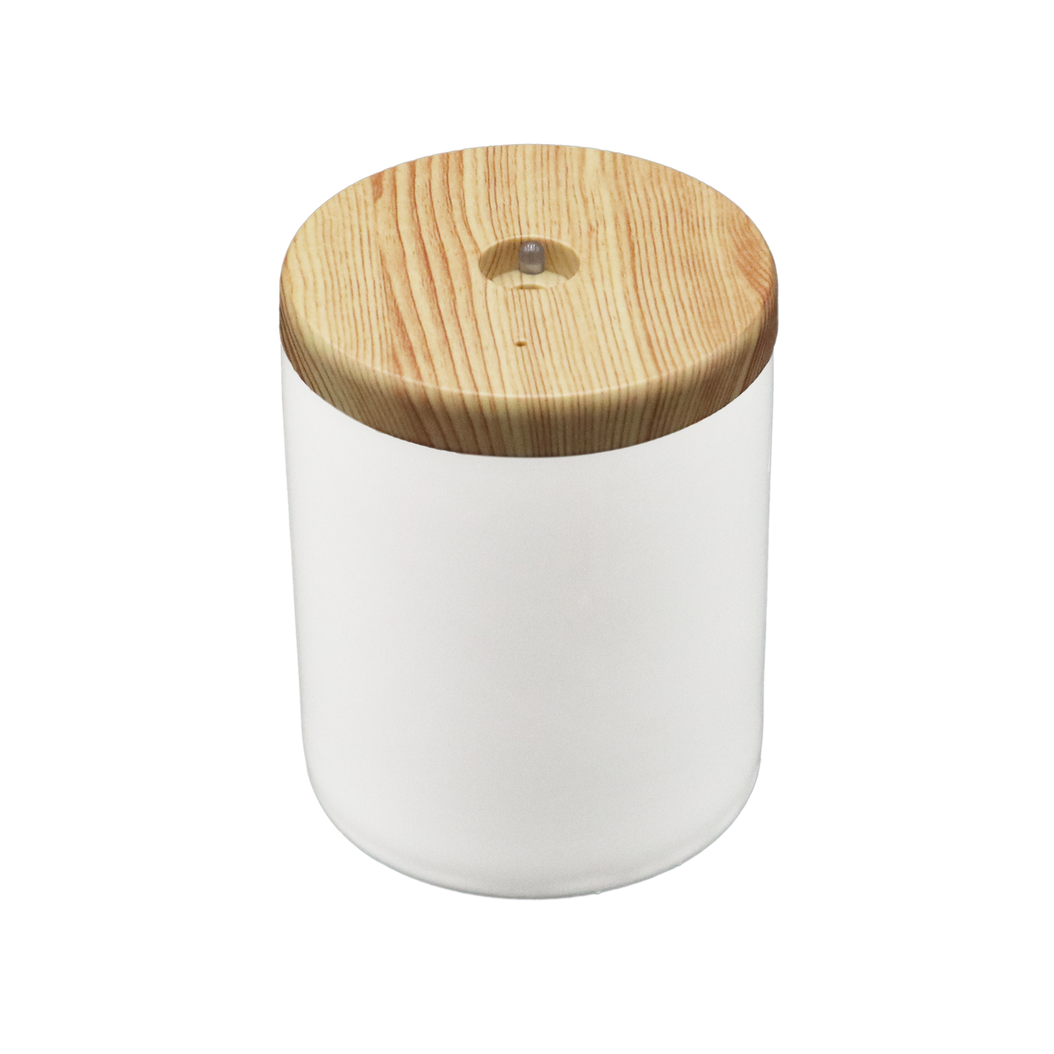 Candle Diffuser Starter Set with 3 Essential Oils, Base Color: White Jar, Color: Light Wood Top