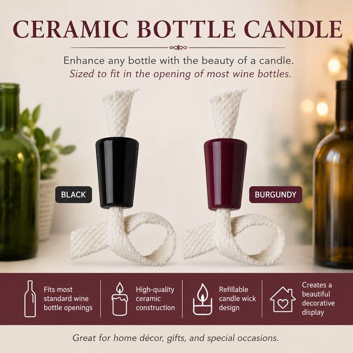 Ceramic Bottle Candle Wick