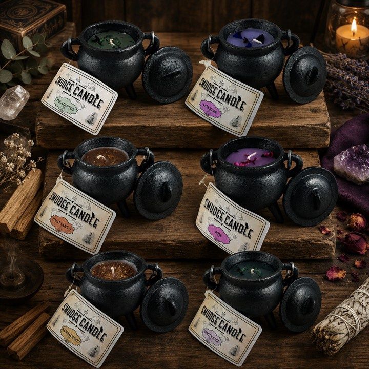 Cauldron Smudge Candle - (4in)