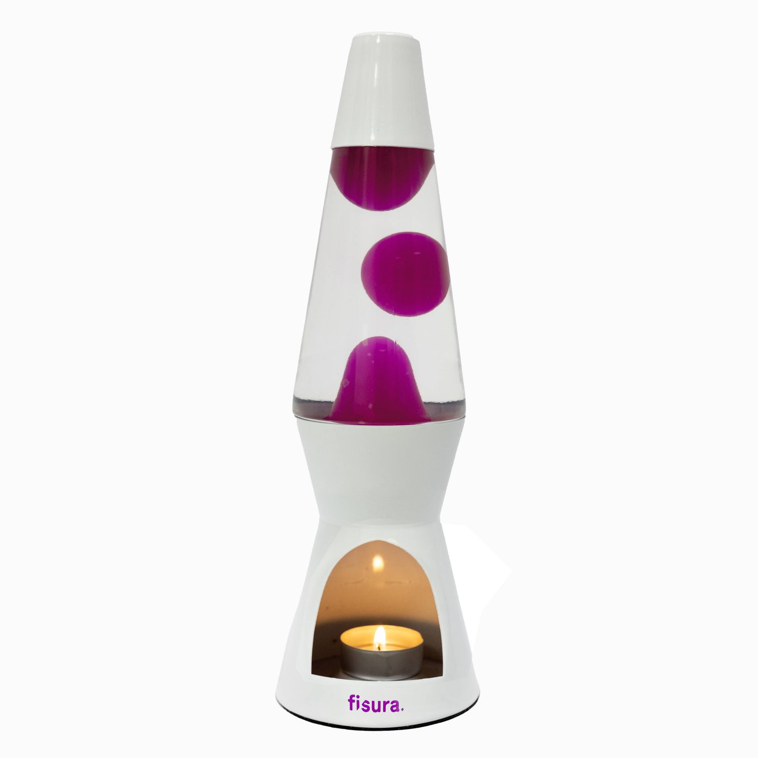 White and Pink Lava Lamp Candle
