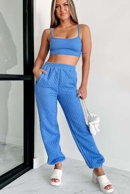 Blue Quilted Set