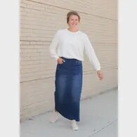 Donna Medium Wash Long Skirt